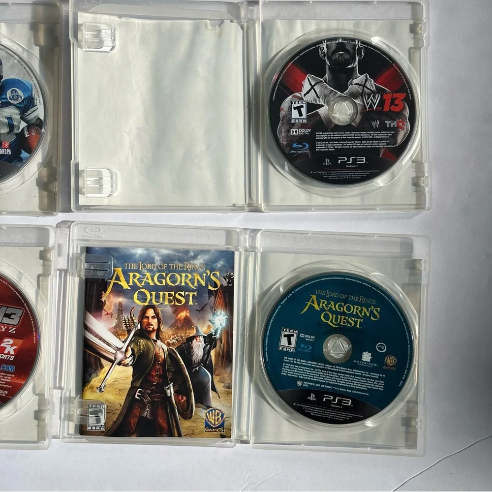 Sony PlayStation PS3 Set 4 Games Aragorn's Quest W13 NBA2K13 Madden 25 NFLPA